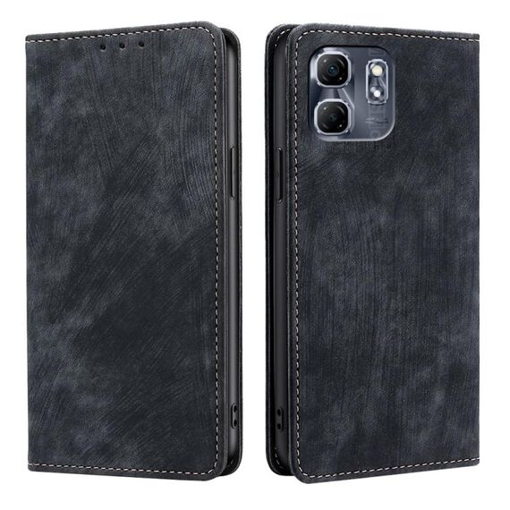 Per Infinix Hot 50i RFID Anti-furto Spazzola Magnetico Custodia in Pelle per Telefono (Nero)