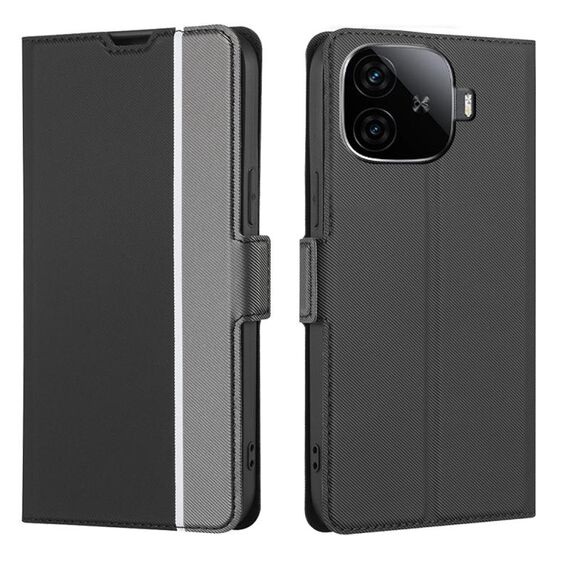Per vivo iQOO Z9 Turbo Twill Texture Custodia in pelle con pulsanti laterali (nero)