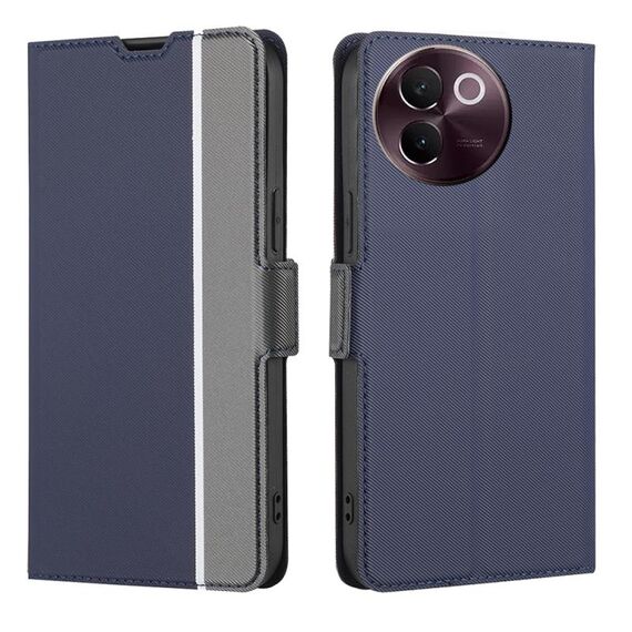 Per vivo V30e 5G Global Twill Texture Custodia in pelle con pulsanti laterali (blu)