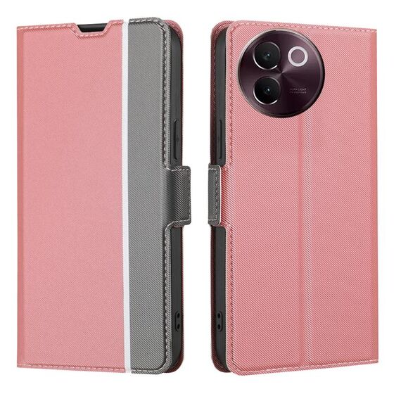 Per vivo V30e 5G Global Twill Texture Custodia in pelle con pulsanti laterali (rosa)