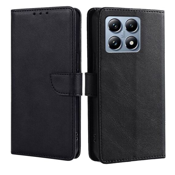 Per Xiaomi Mi 14T Pro 5G Custodia per telefono in pelle con fibbia a ribalta con texture in vitello (nero)