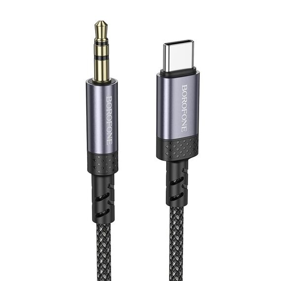 Borofone BL24 Cavo audio AUX Graceful da 3,5 mm a USB-C / Type-C, lunghezza: 1 m (grigio)