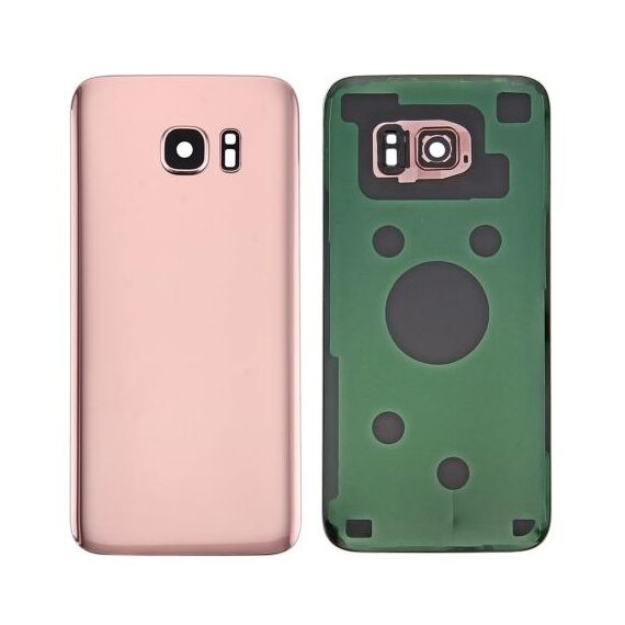 Per Samsung Galaxy S7 SM-G930F Cover posteriore batteria con copriobiettivo fotocamera (oro rosa)
