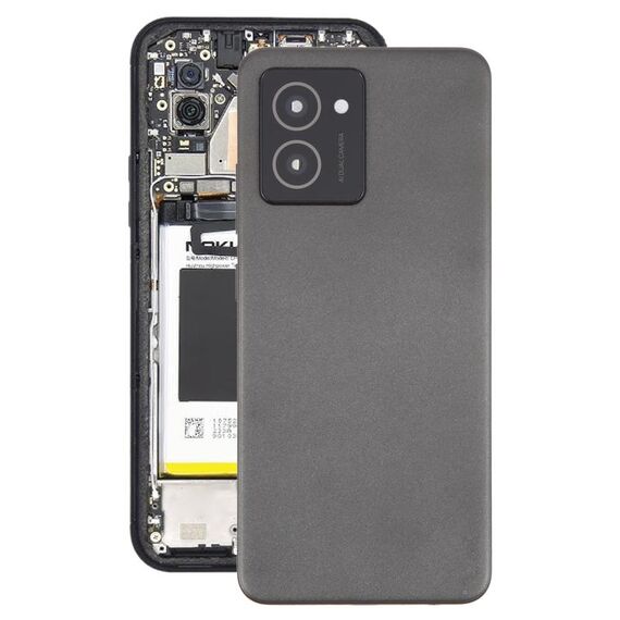 Per HMD Vibe Cover posteriore batteria originale con copriobiettivo fotocamera (nero)