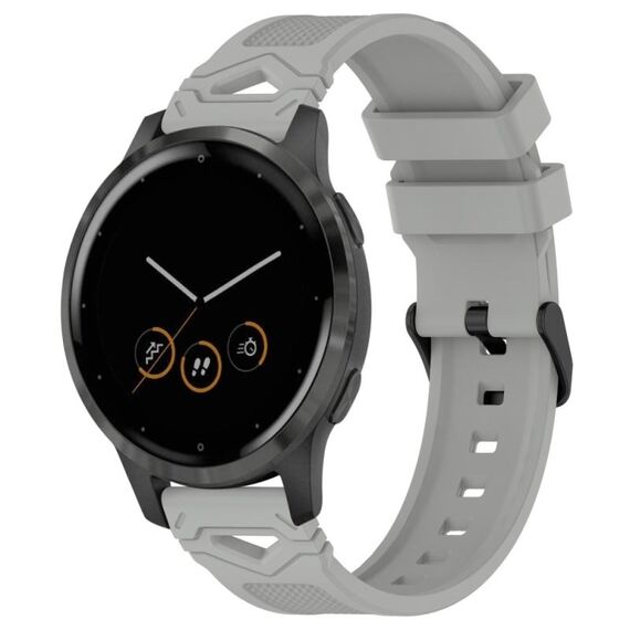 Per Garmin Watch 22mm Cinturino in silicone con fibbia nera punteggiata (grigio)