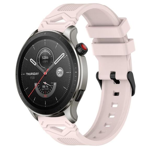 Per Amazfit Watch 22mm Cinturino in silicone con fibbia nera punteggiata (rosa)