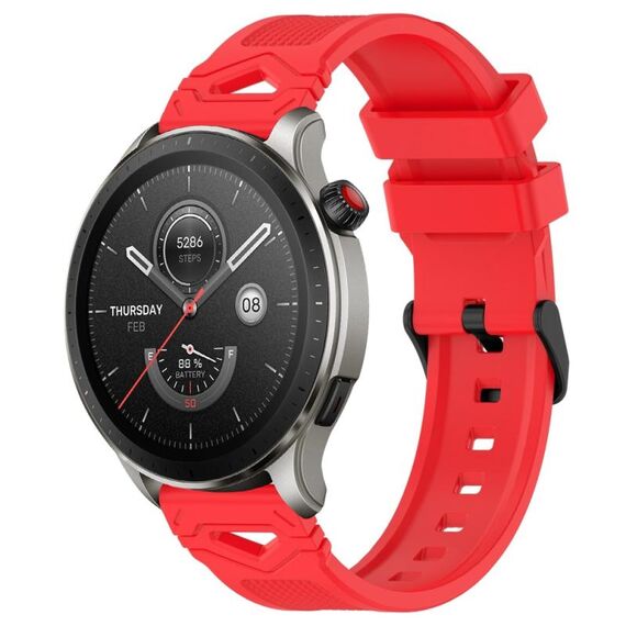 Per Amazfit 22mm Cinturino in silicone con fibbia nera punteggiata (rosso)