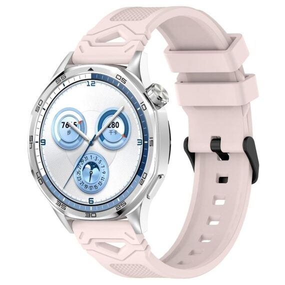 Per Huawei Watch 22mm Cinturino in silicone con fibbia nera punteggiata (rosa)