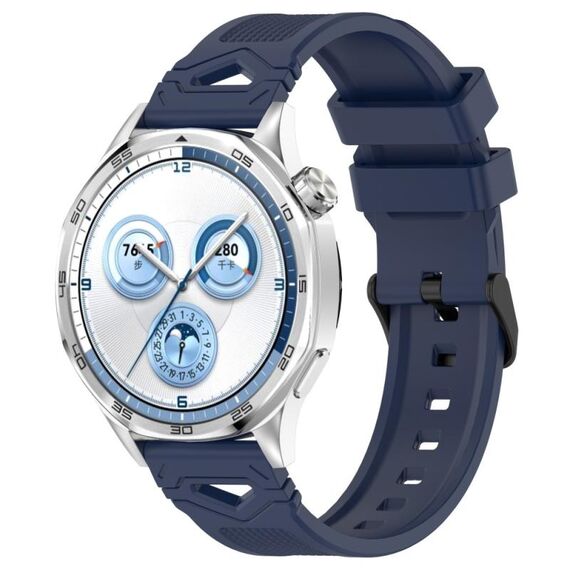 Per Huawei Watch 22mm Cinturino in silicone con fibbia nera punteggiata (blu navy)