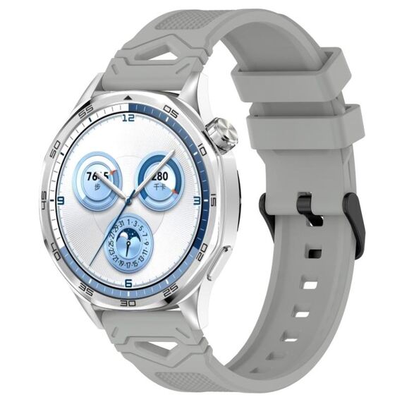 Per Huawei Watch 22mm Cinturino in silicone con fibbia nera punteggiata (grigio)