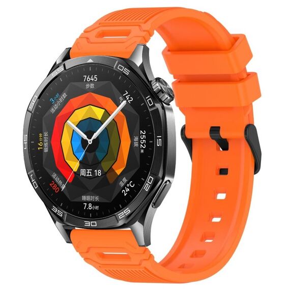 Per Huawei Watch 22mm Vertical Pattern Cinturino in silicone con fibbia nera (arancione)