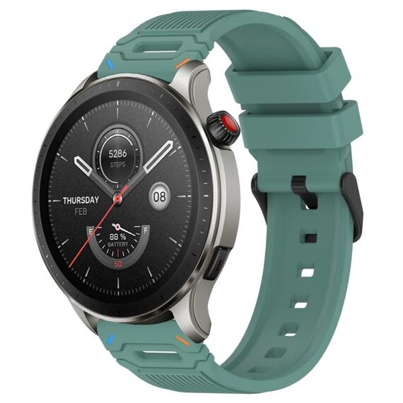 Per Amazfit 22mm Vertical Pattern Black Buckle Silicone Watch Band (due colori + verde oliva)