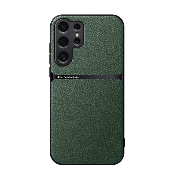 Per Samsung Galaxy S25 Ultra 5G Custodia per telefono antiurto magnetica in pelle Litchi con copertura totale (verde)