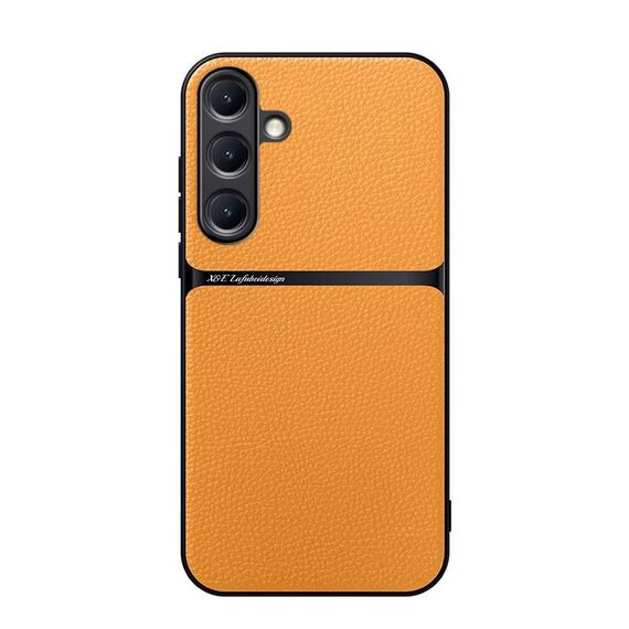 Per Samsung Galaxy S25 5G Custodia per telefono antiurto magnetica in pelle Litchi con copertura totale (giallo)