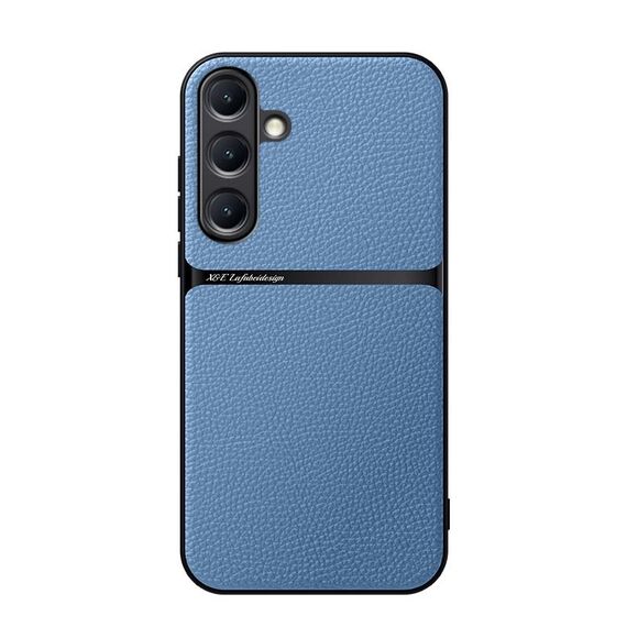 Per Samsung Galaxy S25 5G Custodia per telefono antiurto magnetica in pelle Litchi con copertura totale (blu)