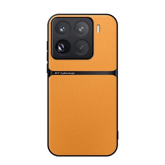 Per Xiaomi 15 Pro Custodia per telefono antiurto magnetica in pelle Litchi con copertura completa (giallo)