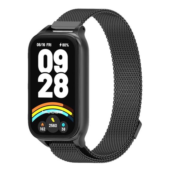 Per Xiaomi Smart Band 9 Active / Redmi Band 3 Mijobs Metal Shell Milan Cinturino per orologio magnetico (nero)