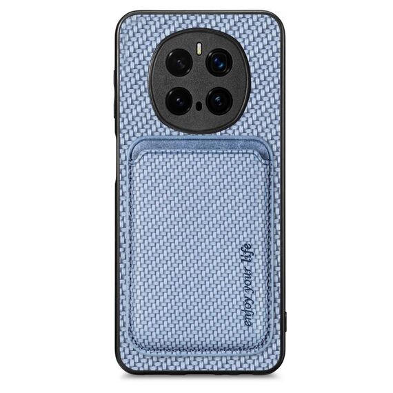 Custodia per telefono Magsafe in pelle e fibra di carbonio per Honor Magic 7 Pro (blu)