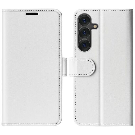 Per Samsung Galaxy S25 5G R64 Texture Custodia in pelle a ribalta orizzontale (bianco)