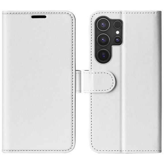 Per Samsung Galaxy S25 Ultra 5G R64 Texture Custodia in pelle con flip orizzontale (bianco)