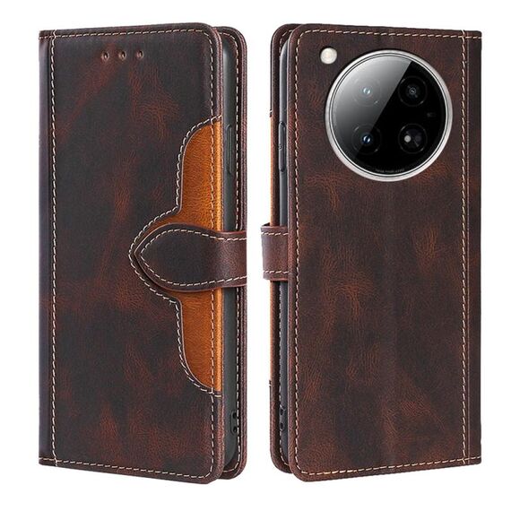 Per Infinix Zero 40 4G Custodia in pelle con fibbia magnetica Skin Feel (marrone)
