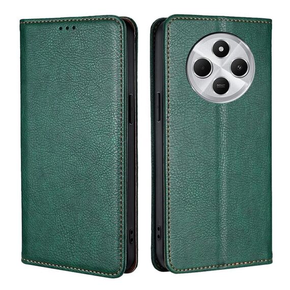 Per Redmi 14C 4G Gloss Oil Solid Color Magnetic Leather Phone Case (Verde)