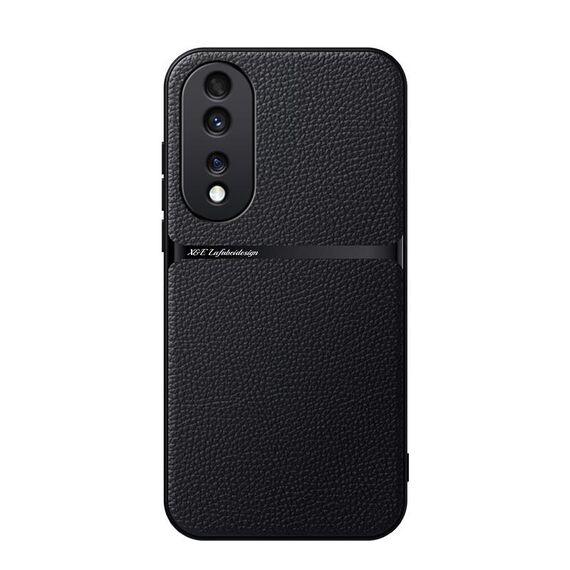 Per Honor 80 Pro Custodia per telefono antiurto magnetica in pelle Litchi con copertura completa (nera)
