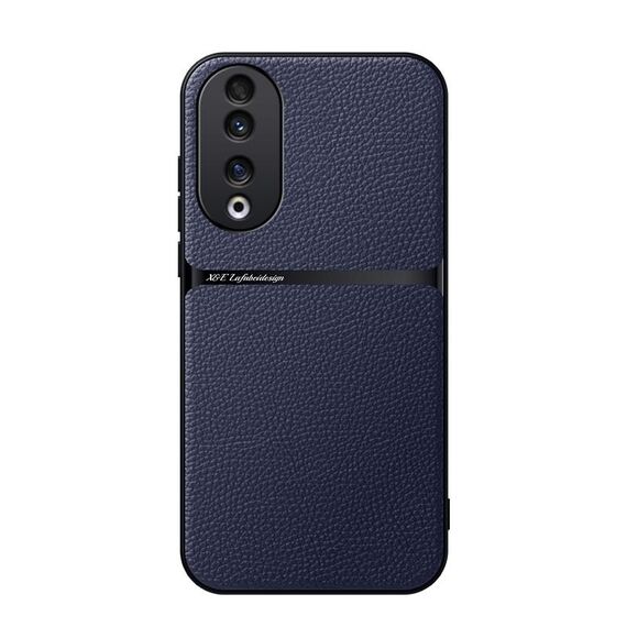 Per Honor 90 Custodia per telefono antiurto magnetica in pelle Litchi con copertura completa (blu navy)