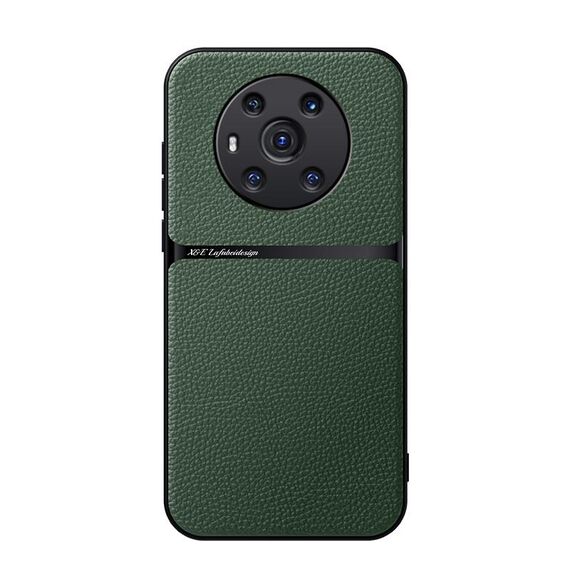 Custodia per telefono antiurto magnetica a copertura totale in pelle Litchi per Honor Magic3 (verde)