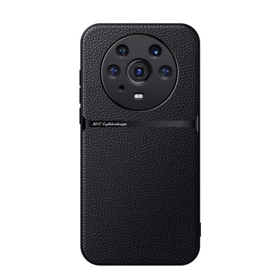 Custodia per telefono antiurto magnetica a copertura totale in pelle Litchi per Honor Magic3 Pro (nera)
