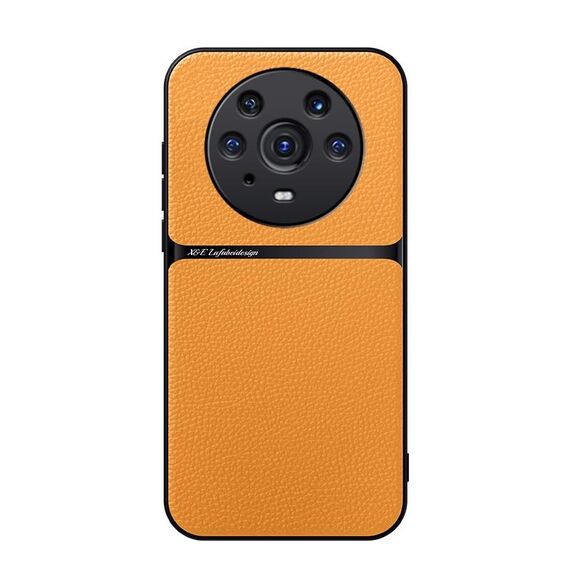 Custodia per telefono antiurto magnetica a copertura totale in pelle Litchi per Honor Magic3 Pro (giallo)