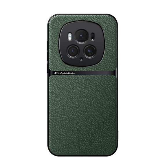 Per Honor Magic6 Pro Custodia per telefono antiurto magnetica in pelle Litchi con copertura completa (verde)