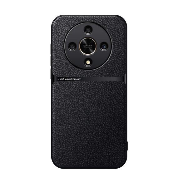 Per Honor X9b Custodia per telefono antiurto magnetica in pelle Litchi con copertura completa (nera)