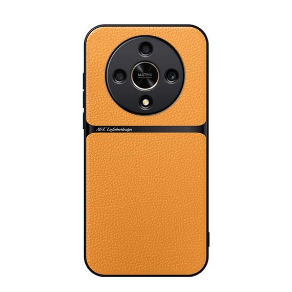 Per Honor X9b Custodia per telefono antiurto magnetica in pelle Litchi con copertura completa (giallo)