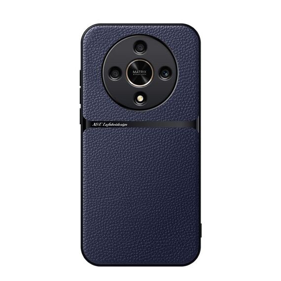 Per Honor X9b Custodia per telefono antiurto magnetica in pelle Litchi con copertura completa (blu navy)