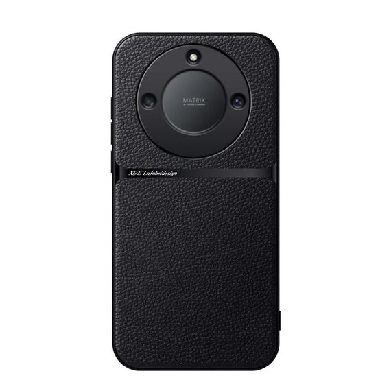 Per Honor X40 Custodia per telefono antiurto magnetica in pelle Litchi con copertura completa (nera)