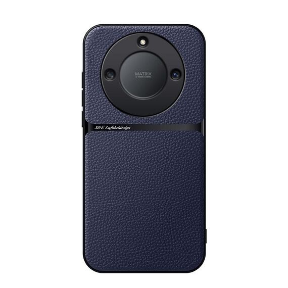 Per Honor X40 Custodia per telefono antiurto magnetica in pelle Litchi con copertura completa (blu navy)