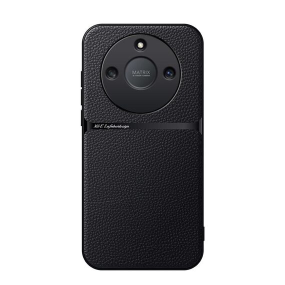 Per Honor X50 Custodia per telefono antiurto magnetica in pelle Litchi con copertura completa (nera)