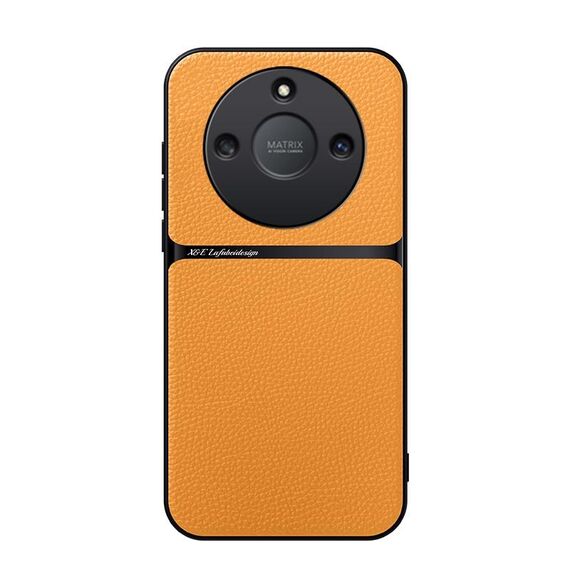 Per Honor X50 Custodia per telefono antiurto magnetica in pelle Litchi con copertura completa (giallo)