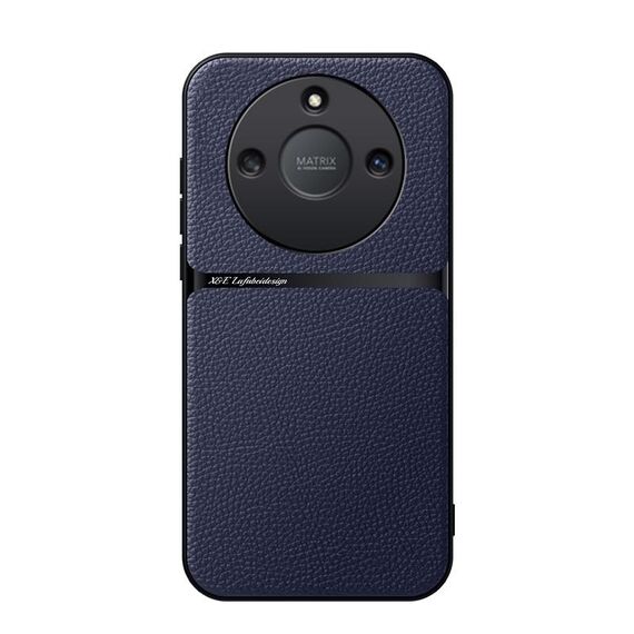 Per Honor X50 Custodia per telefono antiurto magnetica in pelle Litchi con copertura completa (blu navy)