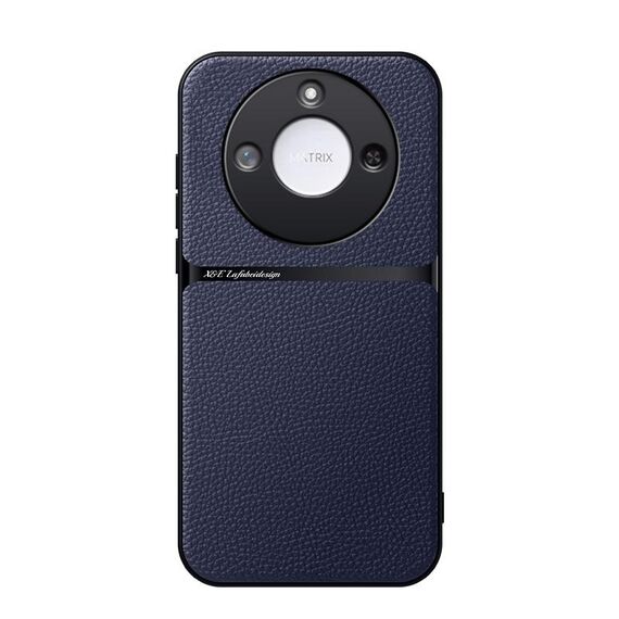 Per Honor X60 Custodia per telefono antiurto magnetica in pelle Litchi con copertura completa (blu navy)