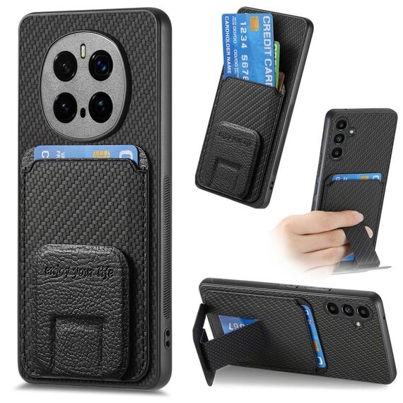 Custodia pieghevole per telefono in fibra di carbonio per Honor Magic7 Pro (nero)