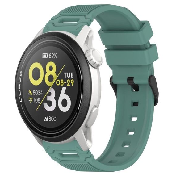 Per COROS Watch 22mm Vertical Pattern Black Buckle Silicone Watch Band (verde oliva)