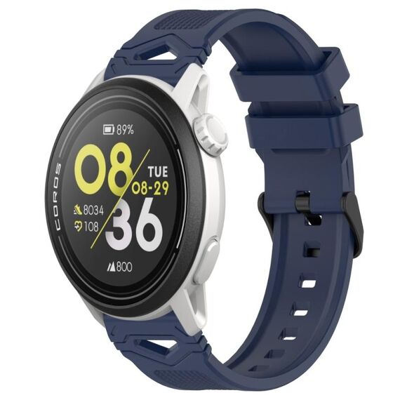Per COROS Watch 22mm Cinturino in silicone con fibbia nera punteggiata (blu navy)
