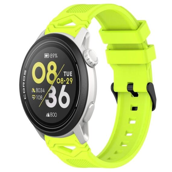Per COROS Watch 22mm Cinturino in silicone con fibbia nera punteggiata (lime)