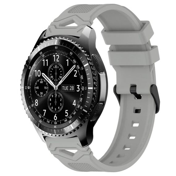 Per Samsung Galaxy Watch 22mm Cinturino in silicone con fibbia nera punteggiata (grigio)