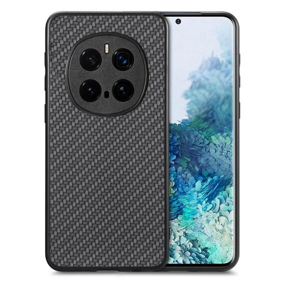 Per Honor Magic7 Pro Custodia per telefono con cover posteriore in pelle con trama in fibra di carbonio (nero)