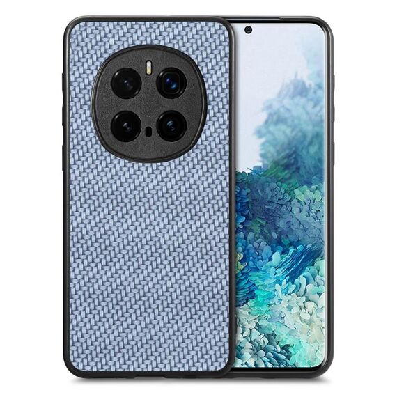 Per Honor Magic7 Pro Custodia per telefono con cover posteriore in pelle con trama in fibra di carbonio (blu)