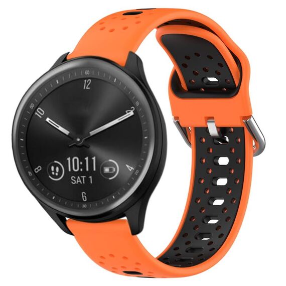 Per Garmin Vivomove Sport Cinturino in silicone bicolore traspirante da 20 mm (arancione + nero)