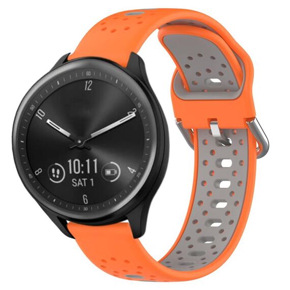 Per Garmin Vivomove Sport Cinturino in silicone bicolore traspirante da 20 mm (arancione + grigio)